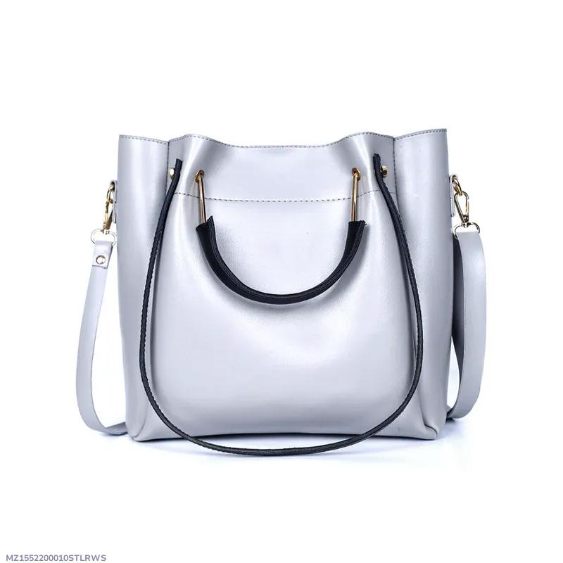 Womans PU Leather Plain Hand Bag
